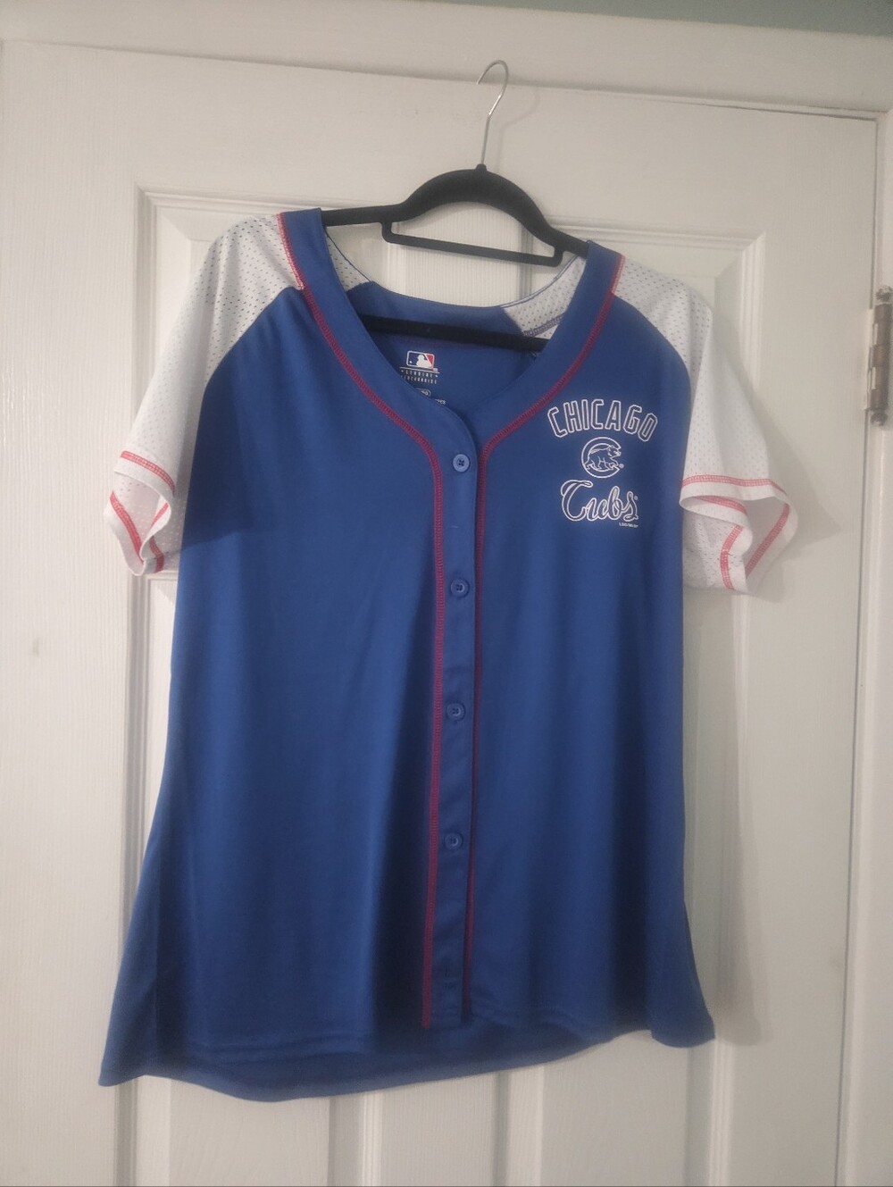 MLB Chicago Cubs Women's Blue Baseball Jersey Top.  XL